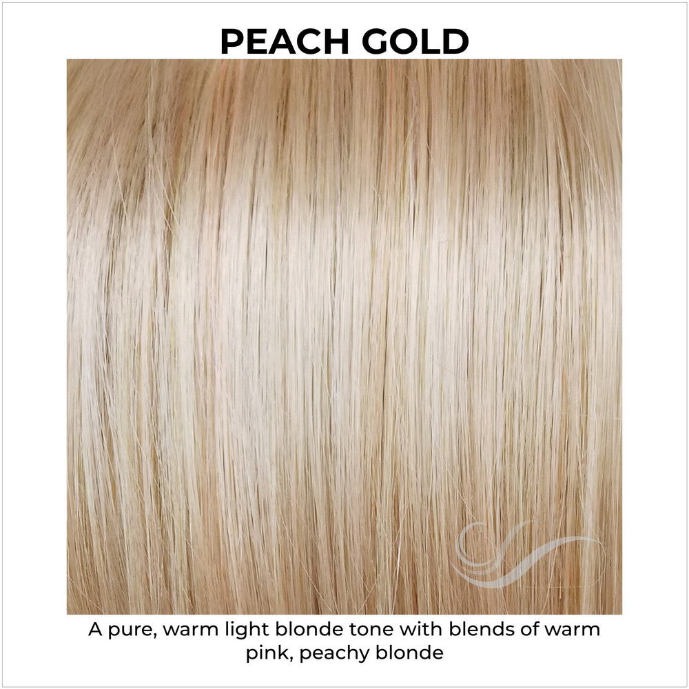 Peach Gold-A pure, warm light blonde tone with blends of warm pink, peachy blonde