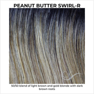 Peanut Butter Swirl-R-50/50 blend of light brown and gold blonde with dark brown roots