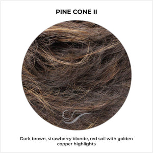 Pine Cone II-Dark brown, strawberry blonde, red soil with golden copper highlights