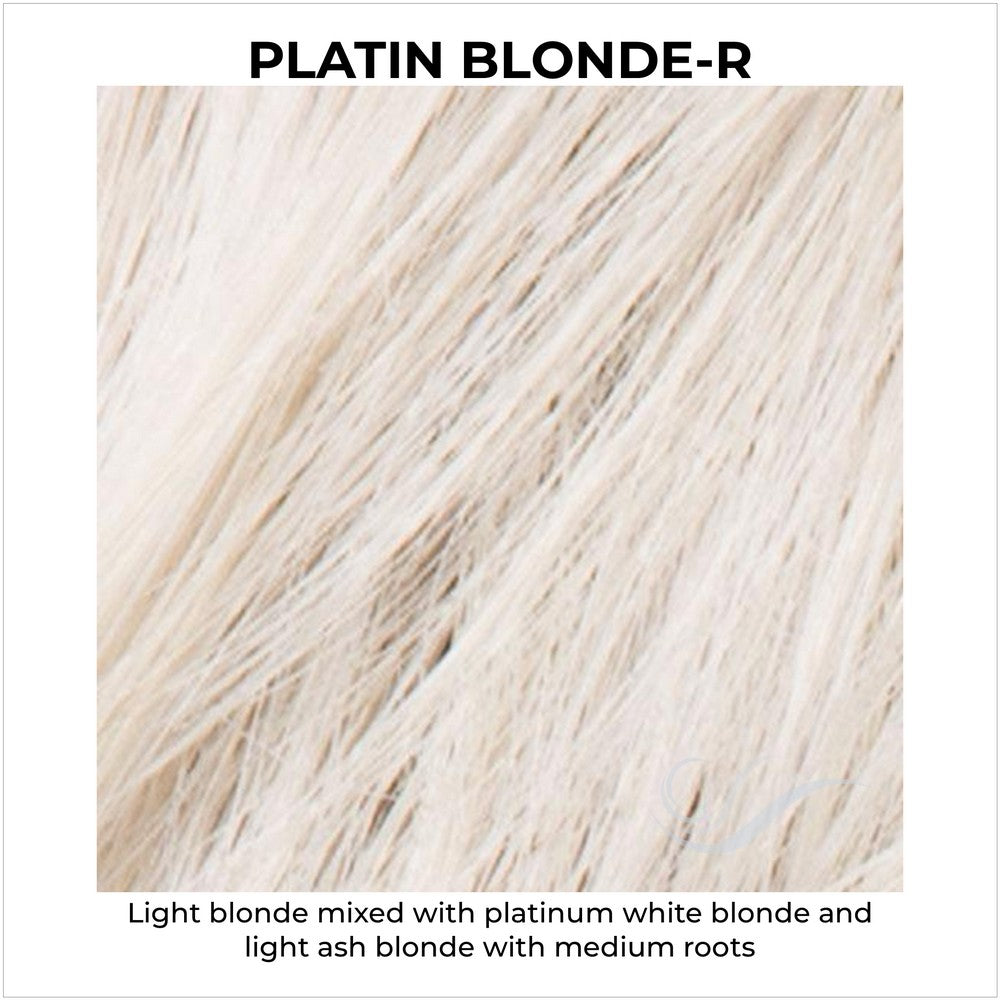 Platin Blonde-R-Light blonde mixed with platinum white blonde and light ash blonde with medium roots