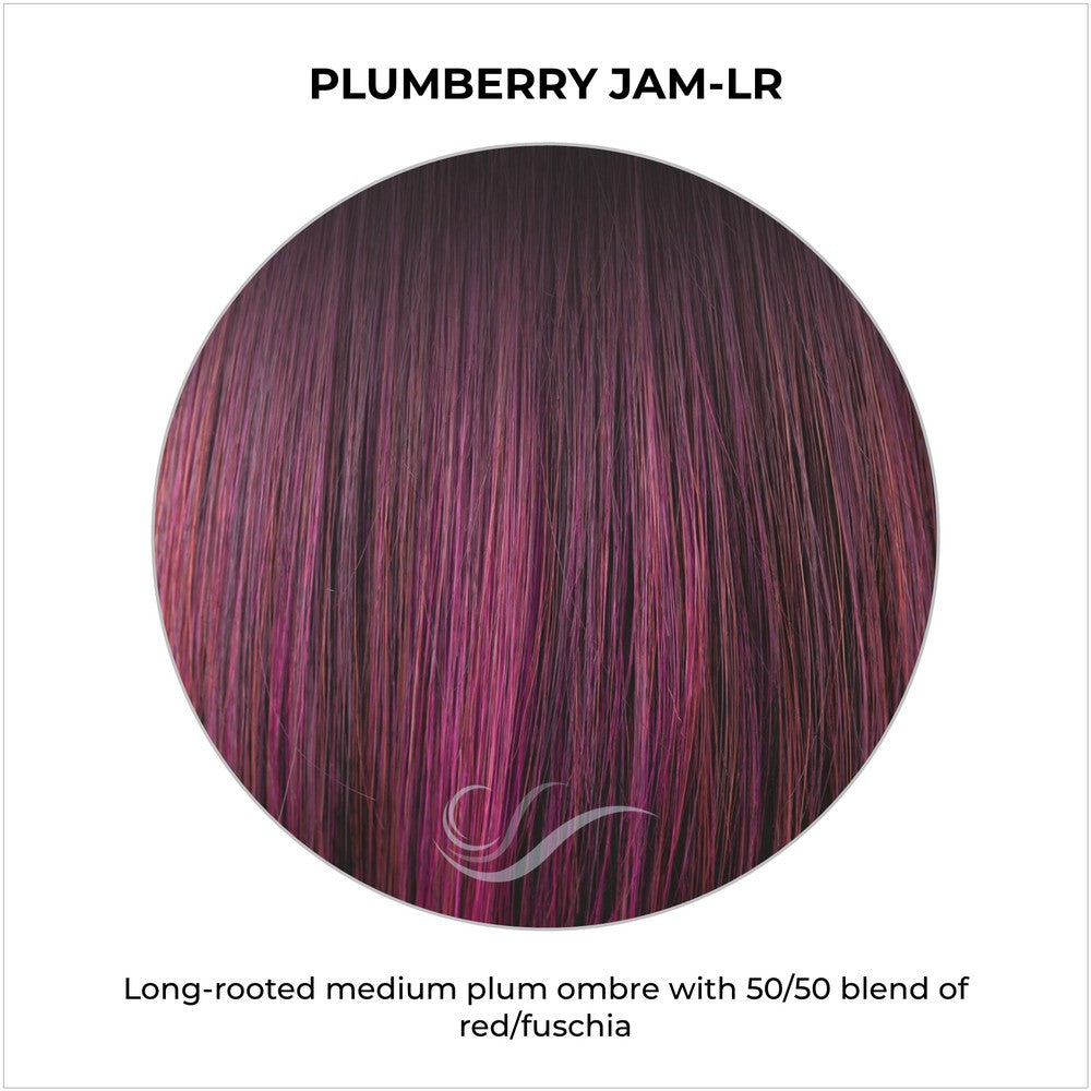 Plumberry Jam-LR-Long-rooted medium plum ombre with 50/50 blend of red/fuschia