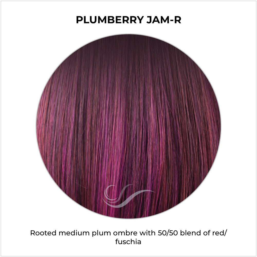 Plumberry Jam-R-Rooted medium plum ombre with 50/50 blend of red/fuschia