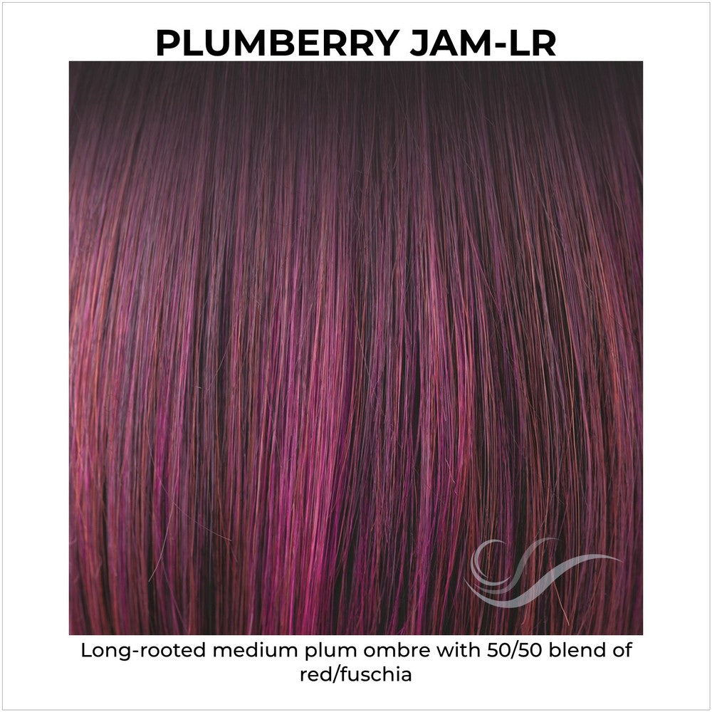 Plumberry Jam-LR-Long-rooted medium plum ombre with 50/50 blend of red/fuschia