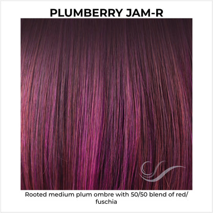 Plumberry Jam-R-Rooted medium plum ombre with 50/50 blend of red/fuschia