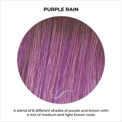 Purple Rain-A blend of 8 different shades of purple and brown with a mix of medium and light brown roots