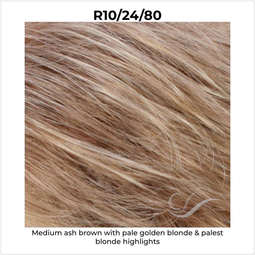 R10/24/80-Medium ash brown with pale golden blonde & palest blonde highlights