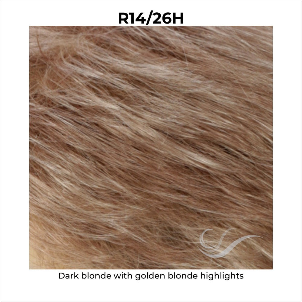 R14/26H-Dark blonde with golden blonde highlights