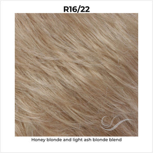 R16/22-Honey blonde and light ash blonde blend