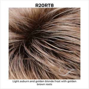 R20RT8-Light auburn and golden blonde frost with golden brown roots