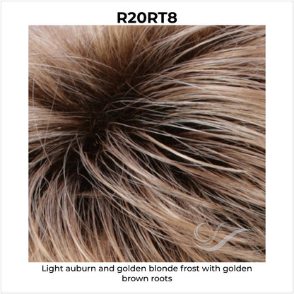 R20RT8-Light auburn and golden blonde frost with golden brown roots