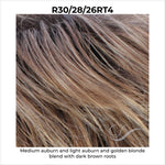 Load image into Gallery viewer, R30/28/26RT4-Medium auburn and light auburn and golden blonde blend with dark brown roots
