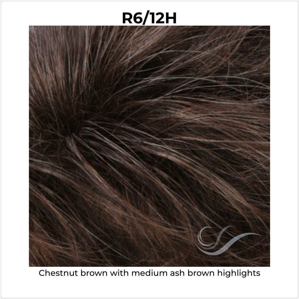 R6/12H-Chestnut brown with medium ash brown highlights