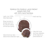 Load image into Gallery viewer, Temple to temple lace front hand tied top with 100% Hand-Tied Base
