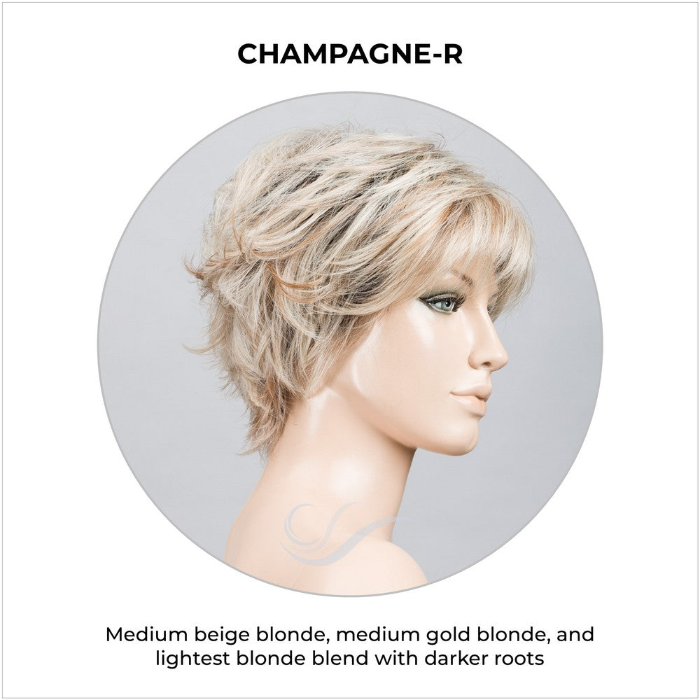 Relax Large by Ellen Wille in Champagne-R-Medium beige blonde, medium gold blonde, and lightest blonde blend with darker roots