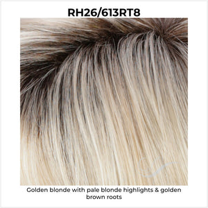 RH26/613RT8-Golden blonde with pale blonde highlights & golden brown roots