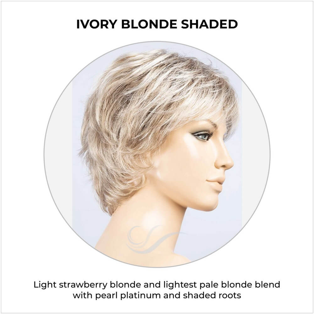 Rica by Ellen Wille in Ivory Blonde Shaded-Light strawberry blonde and lightest pale blonde blend with pearl platinum and shaded roots