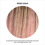 Load image into Gallery viewer, Rose Gold-A beautiful shimmering blend of blondes and pink, with a soft light brown root
