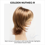 Load image into Gallery viewer, Rose by Envy in Golden Nutmeg-R-Warm brown and auburn with honey blonde highlights and medium brown roots
