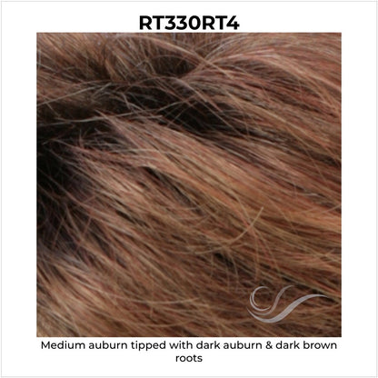 RT330RT4-Medium auburn tipped with dark auburn & dark brown roots