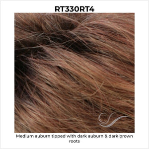 RT330RT4-Medium auburn tipped with dark auburn & dark brown roots