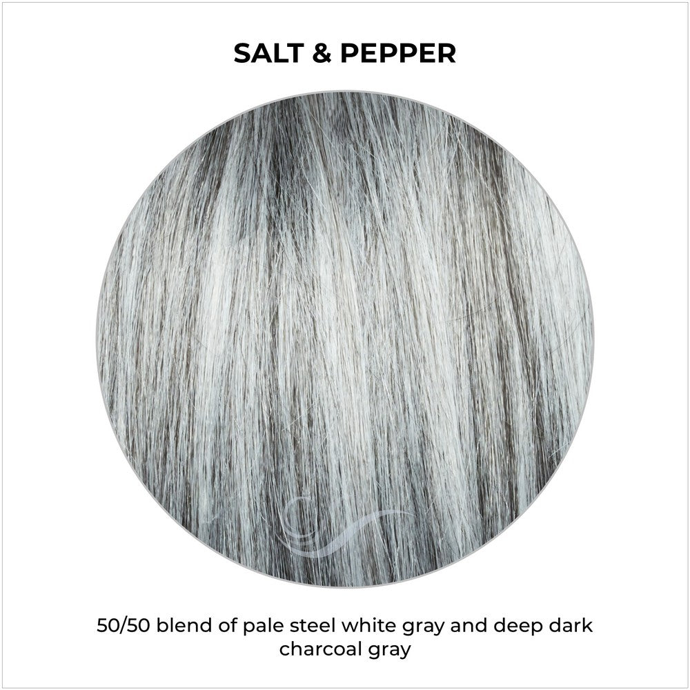 Salt & Pepper-50/50 blend of pale steel white gray and deep dark charcoal gray