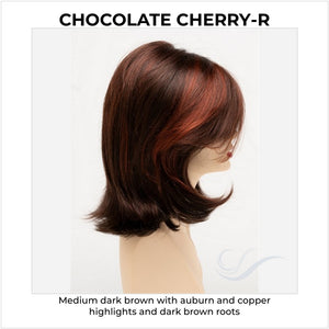 Sam by Envy in Chocolate Cherry-R-Medium dark brown with auburn and copper highlights and dark brown roots