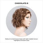 Load image into Gallery viewer, Scala wig by Ellen Wille in Chocolate-R-Medium to dark brown base with light reddish brown highlights and dark roots
