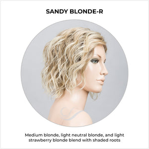 Scala wig by Ellen Wille in Sandy Blonde-R-Medium blonde, light neutral blonde, and light strawberry blonde blend with shaded roots
