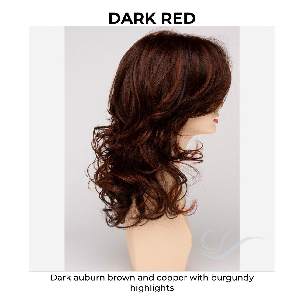 Selena By Envy in Dark Red-Dark auburn brown and copper with burgundy highlights