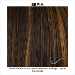 Sepia-Blend of dark brown, medium brown and light copper highlights