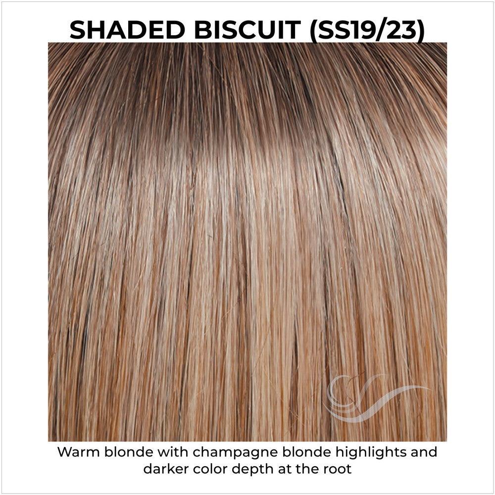 Shaded Biscuit (SS19/23)-Warm blonde with champagne blonde highlights and darker color depth at the root