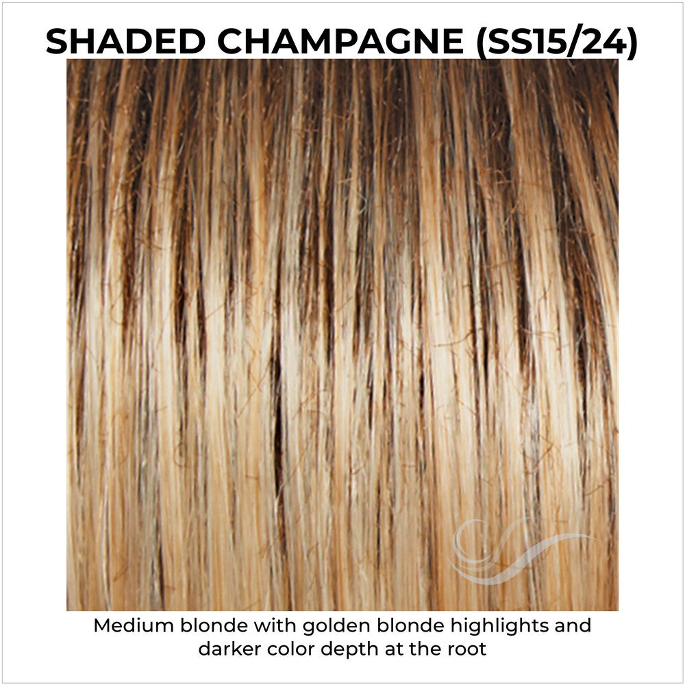 Shaded Champagne (SS15/24)-Medium blonde with golden blonde highlights and darker color depth at the root