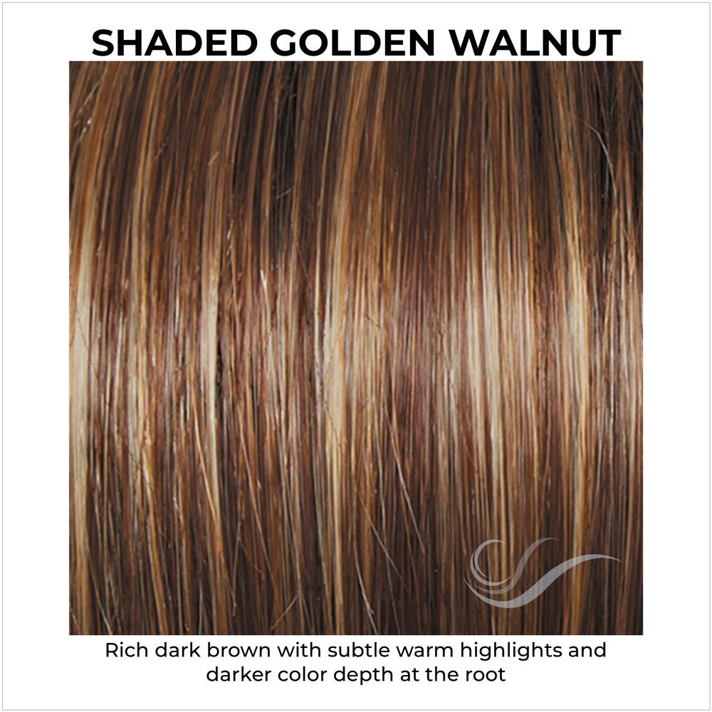 Shaded Golden Walnut (SS8/25)-Rich dark brown with subtle warm highlights and darker color depth at the root