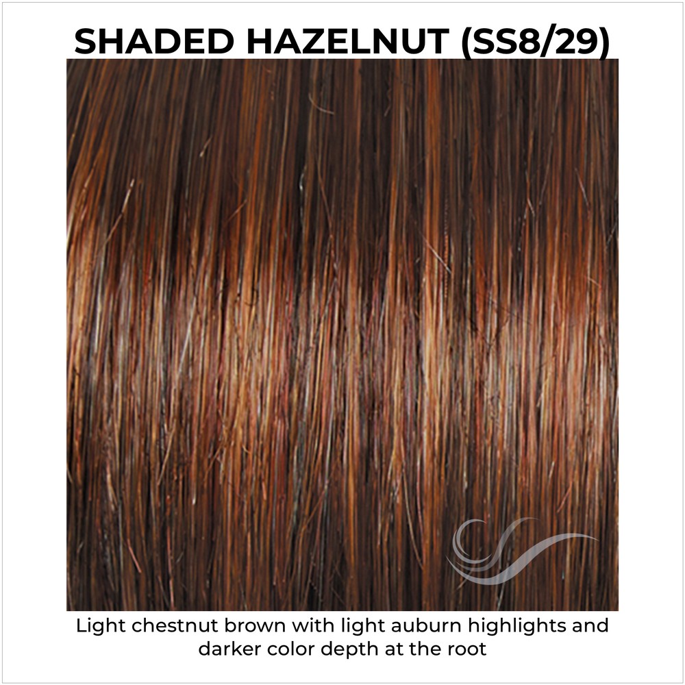 Shaded Hazelnut (SS8/29)-Light chestnut brown with light auburn highlights and darker color depth at the root