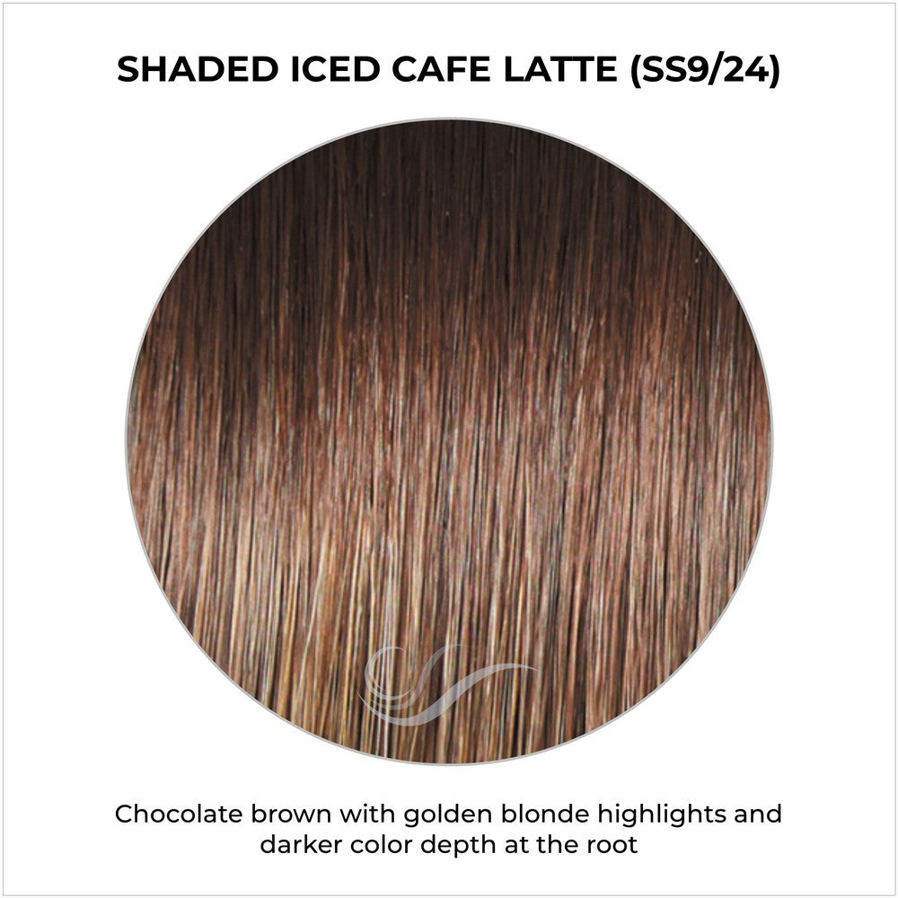 Shaded Iced Cafe Latte (SS9/24)-Chocolate brown with golden blonde highlights and darker color depth at the root