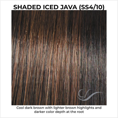 Shaded Iced Java (SS4/10)-Cool dark brown with lighter brown highlights and darker color depth at the root