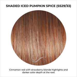 Shaded Iced Pumpkin Spice (SS29/33)-Cinnamon red with strawberry blonde highlights and darker color depth at the root