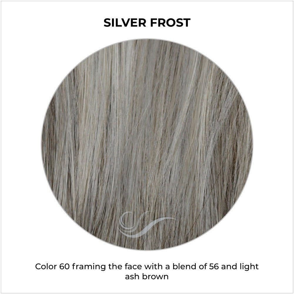 Silver Frost-Color 60 framing the face with a blend of 56 and light ash brown