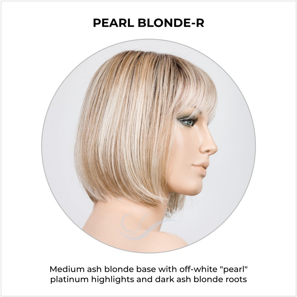 Sing by Ellen Wille in Pearl Blonde-R-Medium ash blonde base with off-white "pearl" platinum highlights and dark ash blonde roots