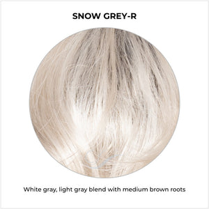 Snow Grey-R-White gray, light gray blend with medium brown roots