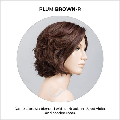 Sound by Ellen Wille in Plum Brown-R-Darkest brown blended with dark auburn & red violet and shaded roots