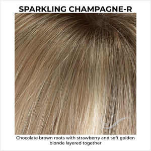 Sparkling Champagne-Chocolate brown roots with strawberry and soft golden blonde layered together