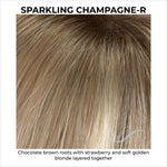 Load image into Gallery viewer, Sparkling Champagne-Chocolate brown roots with strawberry and soft golden blonde layered together
