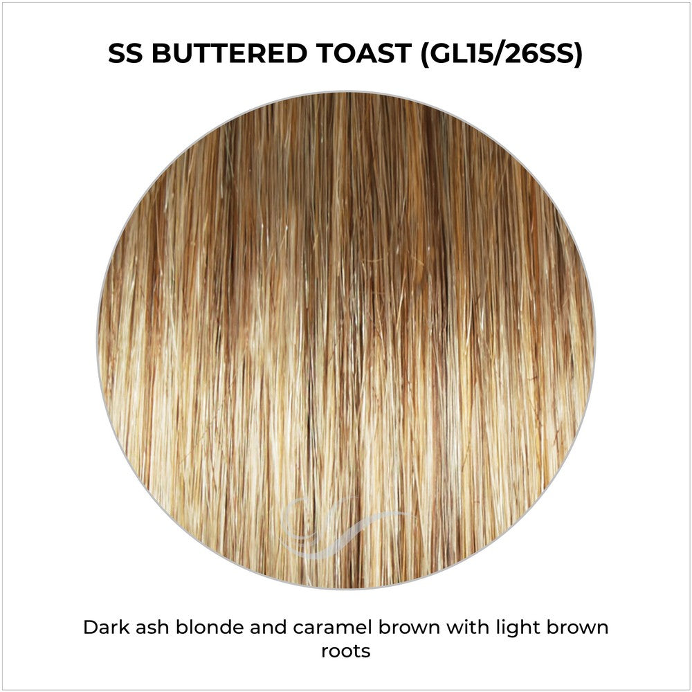 SS Buttered Toast (GL15/26SS)-Dark ash blonde and caramel brown with light brown roots