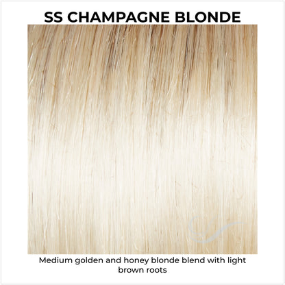 SS Champagne Blonde (GL613/88Ss)-Medium golden and honey blonde blend with light brown roots