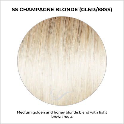 SS Champagne Blonde (GL613/88SS)-Medium golden and honey blonde blend with light brown roots