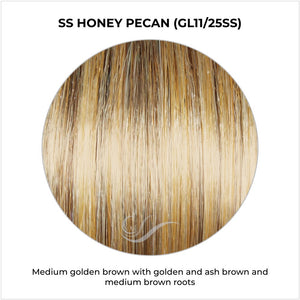 SS Honey Pecan (GL11/25SS)-Medium golden brown with golden and ash brown and medium brown roots