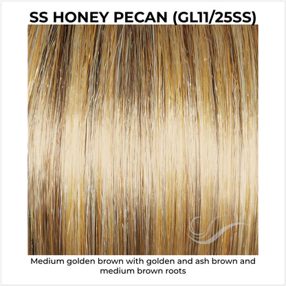 SS Honey Pecan (GL11/25SS)-Medium golden brown with golden and ash brown and medium brown roots