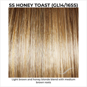 SS Honey Toast (GL14/16SS)-Light brown and honey blonde blend with medium brown roots