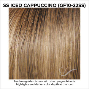 SS Iced Cappuccino (GF10-22SS)-Medium golden brown with champagne blonde highlights and darker color depth at the root